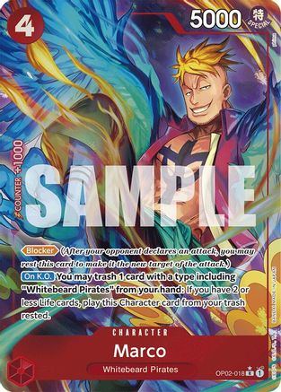 Marco (Alternate Art) (OP02-018) - Premium Booster -The Best- Foil - Single Cards