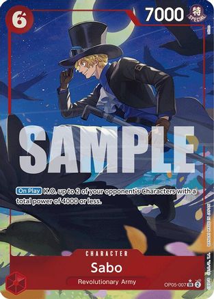 Sabo (OP05-007) (Alternate Art) (OP05-007) - Premium Booster -The Best- Foil - Single Cards