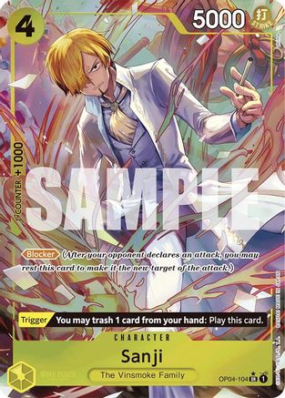 Sanji (OP04-104) (Alternate Art) (OP04-104) - Premium Booster -The Best- Foil - Single Cards