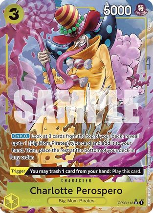 Charlotte Perospero (Alternate Art) (OP03-113) - Premium Booster -The Best- Foil - Single Cards