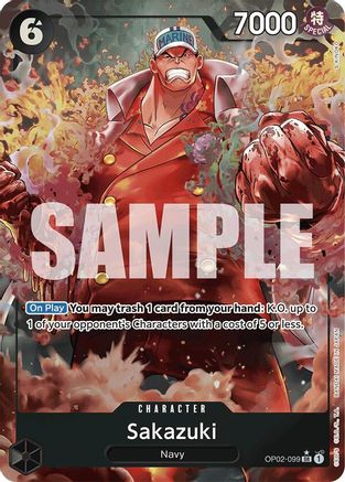 Sakazuki (Alternate Art) (OP02-099) - Premium Booster -The Best- Foil - Single Cards