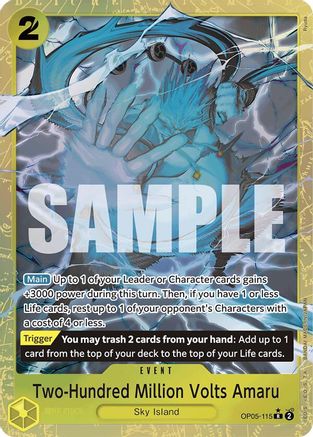 Two-Hundred Million Volts Amaru (Alternate Art) (OP05-115) - Premium Booster -The Best- Foil - Single Cards