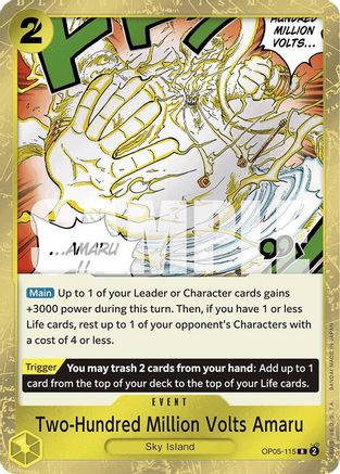 Two-Hundred Million Volts Amaru (Jolly Roger Foil) (OP05-115) - Premium Booster -The Best- Foil - Single Cards
