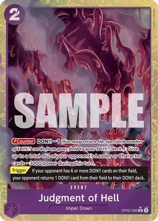 Judgment of Hell (Alternate Art) (OP02-089) - Premium Booster -The Best- Foil - Single Cards