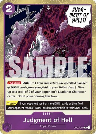 Judgment of Hell (Jolly Roger Foil) (OP02-089) - Premium Booster -The Best- Foil - Single Cards