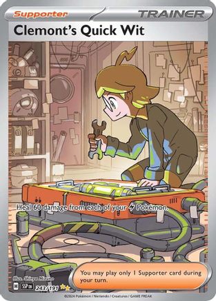 Clemont's Quick Wit 243 - SV08 Surging Sparks Holofoil - Single Cards