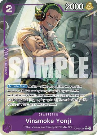 Vinsmoke Yonji (OP06-066) (Full Art) (OP06-066) - Premium Booster -The Best- Foil - Single Cards