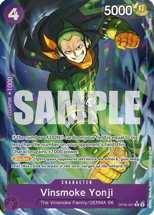 Vinsmoke Yonji (OP06-067) (Full Art) (OP06-067) - Premium Booster -The Best- Foil - Single Cards