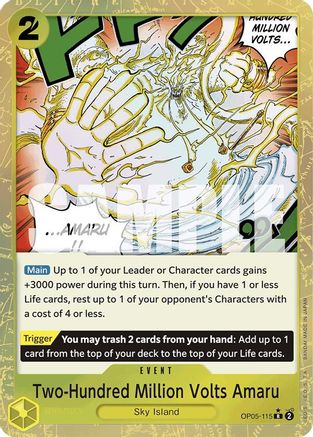 Two-Hundred Million Volts Amaru (Textured Foil) (OP05-115) - Premium Booster -The Best- Foil - Single Cards