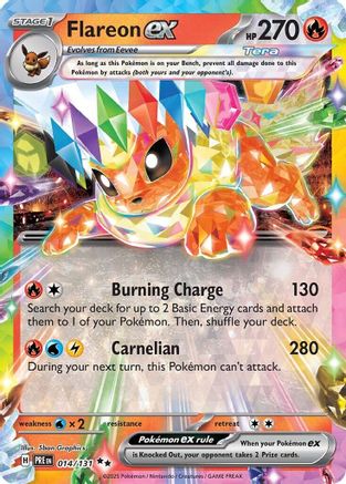 Flareon ex - 014/131 14 - SV Prismatic Evolutions Pokemon - Single Cards