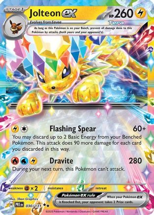 Jolteon ex - 030/131 30 - SV Prismatic Evolutions Reverse Pokemon - Single Cards