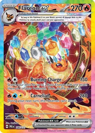 Flareon ex - 146/131 146 - SV Prismatic Evolutions Pokemon - Single Cards