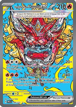 Hearthflame Mask Ogerpon ex - 148/131 148 - SV Prismatic Evolutions Pokemon - Single Cards