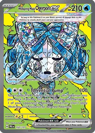 Wellspring Mask Ogerpon ex - 152/131 152 - SV Prismatic Evolutions Pokemon - Single Cards