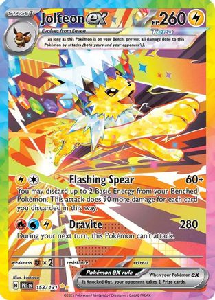 Jolteon ex - 153/131 153 - SV Prismatic Evolutions Pokemon - Single Cards