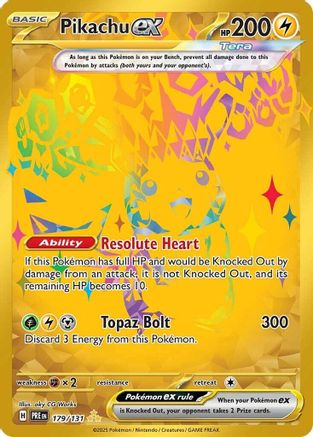 Pikachu ex - 179/131 179 - SV Prismatic Evolutions Pokemon - Single Cards