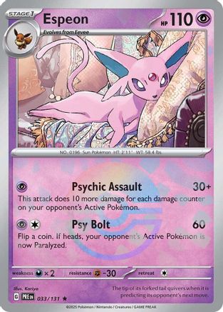 Espeon (Poke Ball Pattern) 33 - SV Prismatic Evolutions Pokemon - Single Cards