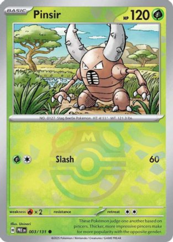 Pinsir (Master Ball Pattern) 3 - SV Prismatic Evolutions Pokemon - Single Cards
