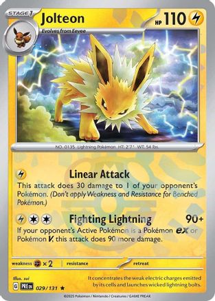 Jolteon (Master Ball Pattern) 29 - SV Prismatic Evolutions Pokemon - Single Cards