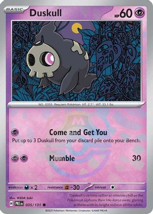 Duskull (Master Ball Pattern) 35 - SV Prismatic Evolutions Pokemon - Single Cards