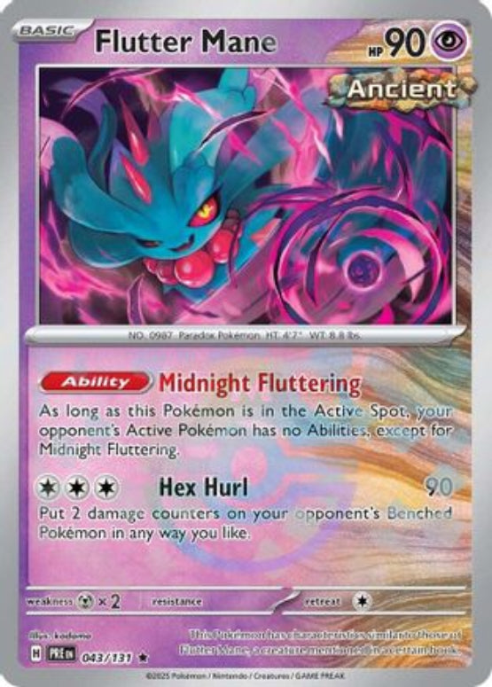 Flutter Mane (Master Ball Pattern) 43 - SV Prismatic Evolutions Pokemon - Single Cards