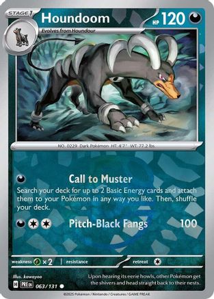 Houndoom (Master Ball Pattern) 63 - SV Prismatic Evolutions Pokemon - Single Cards
