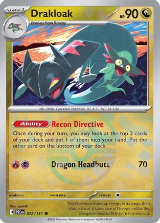 Drakloak (Master Ball Pattern) 72 - SV Prismatic Evolutions Pokemon - Single Cards