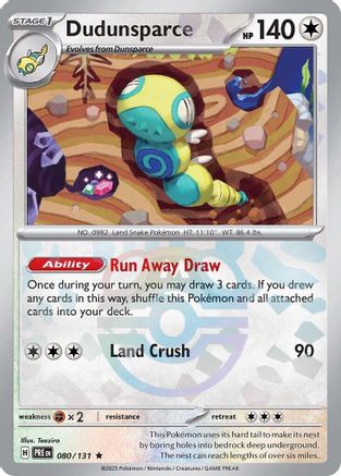 Dudunsparce (Master Ball Pattern) 80 - SV Prismatic Evolutions Pokemon - Single Cards