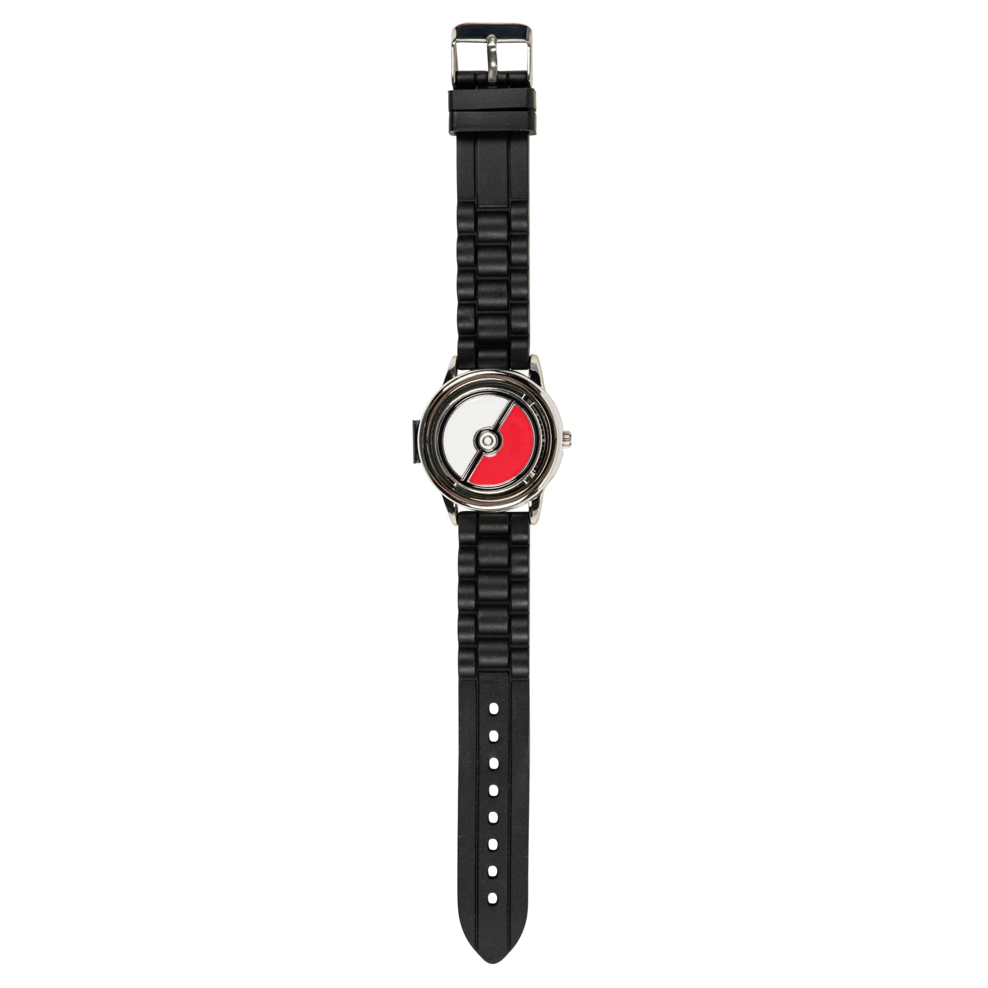 Pokémon Spinner Top Analog Watch for Kids – Features Iconic Poké Ball Spinner, Silver Metal Case, Comfortable Silicone Strap, and Pikachu Dial Art, Perfect for Pokémon Fans and Collectors - 2