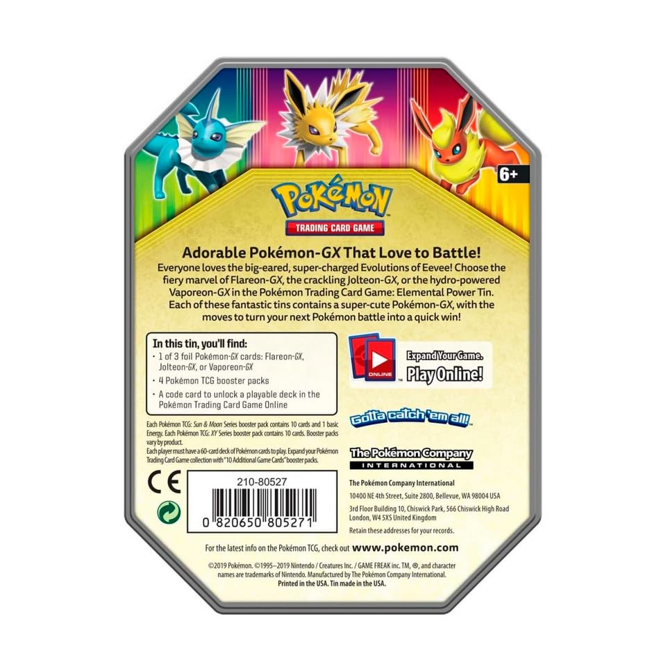 Pokemon TCG: Elemental Power Tin - Vaporeon GX - 2