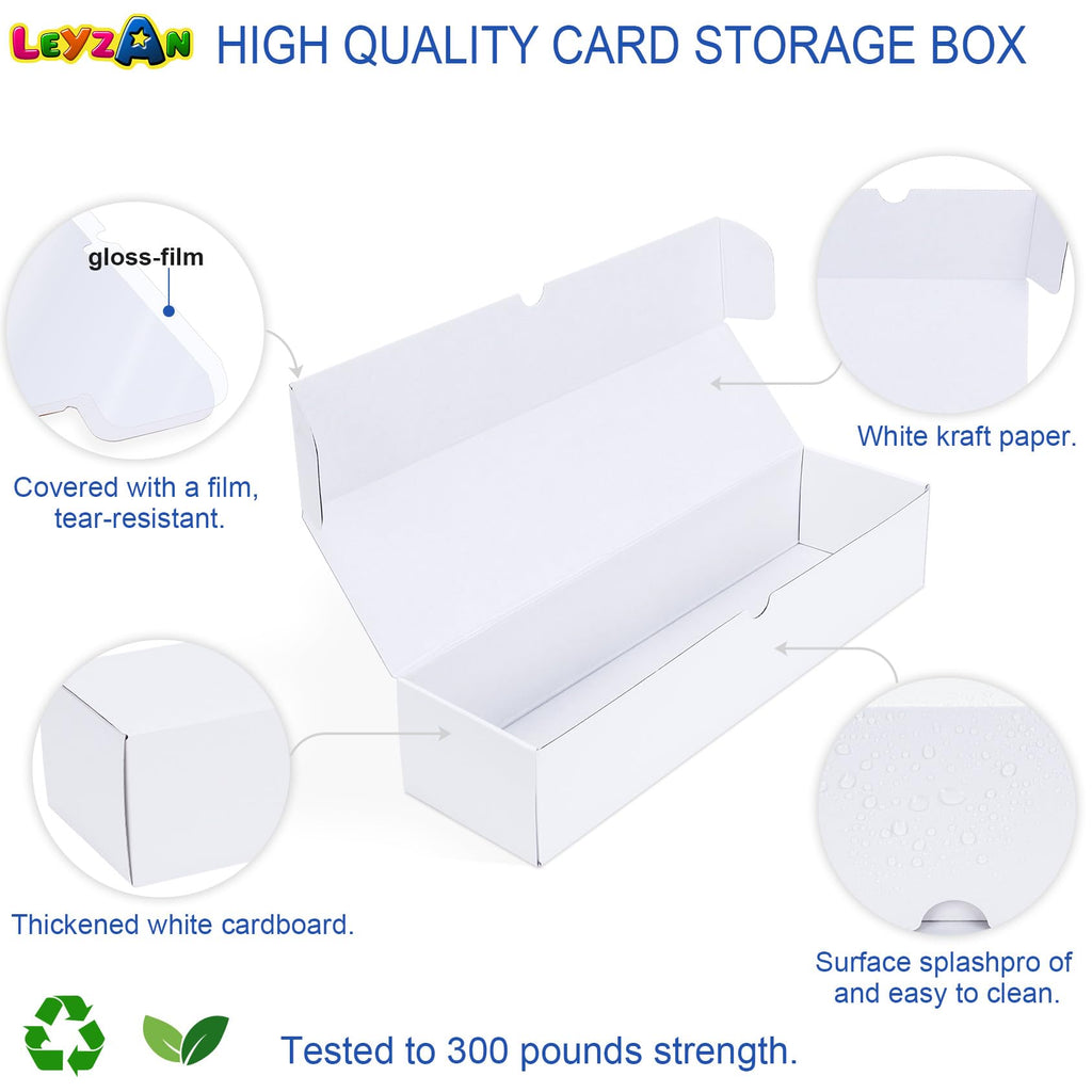 Leyzan Trading-Card Storage Box, 8-Pack • 1000 Count Corrugated Cardboard Storage Box with dividers & labels for TCG/Magic/Mtg storage and Collection, 14.4 INCH Horizontal - 6