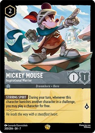 Mickey Mouse - Inspirational Warrior (200/204) - Archazias Island - Single Cards