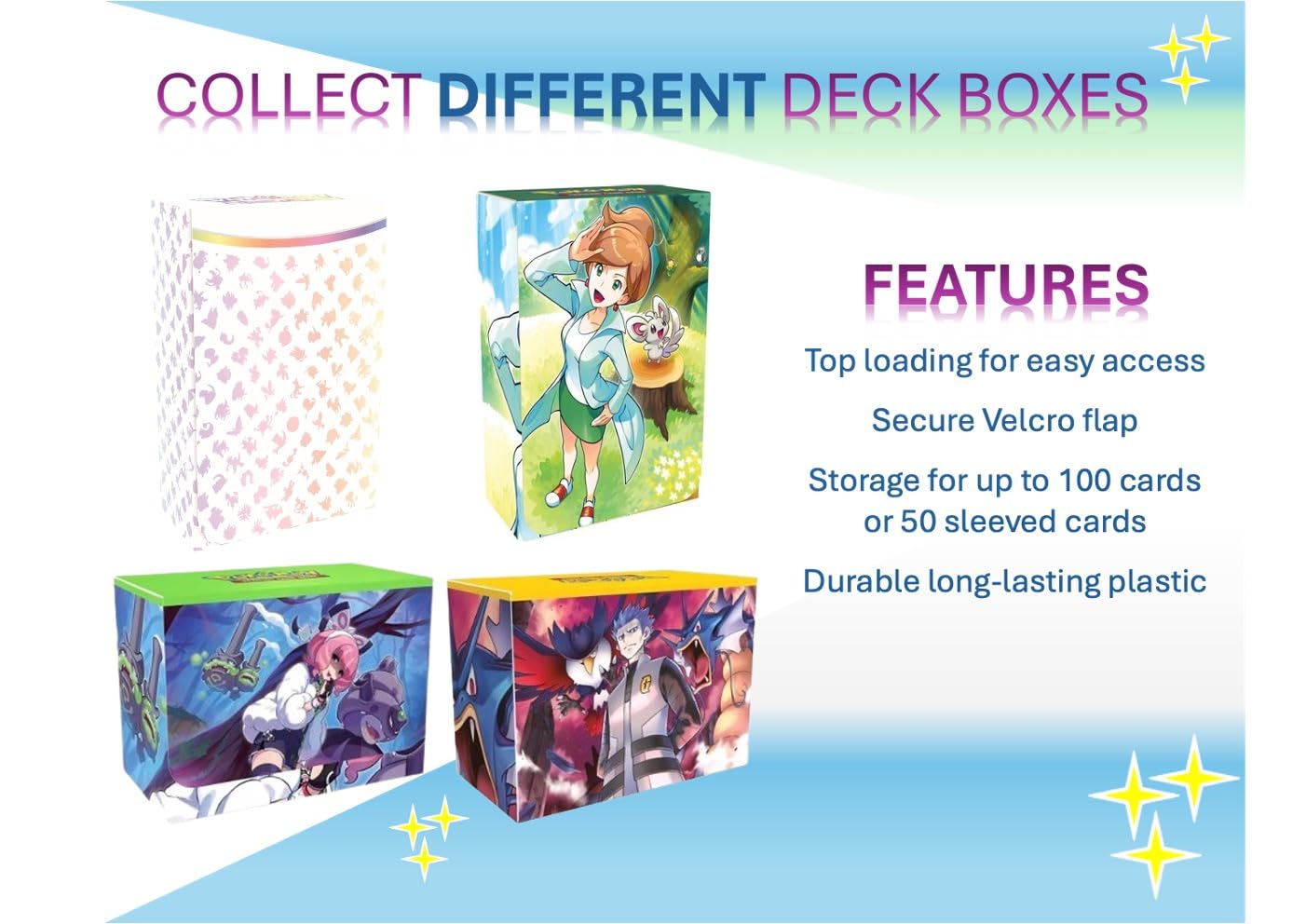Pokemon: 100 Assorted Card Bundle - with Foils and 5 Ultra Rare (V, GX, EX) Variety - Official Pokemon TCG Deck Box Included - 3