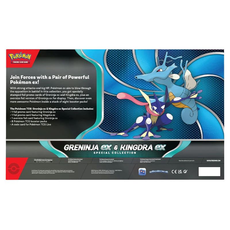 Pokemon TCG Greninja EX & Kingdra EX Special Collection Box - 8 Packs, Promo Cards - 2