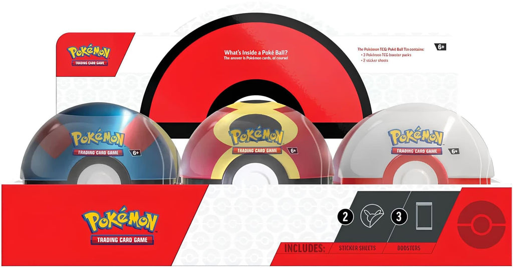 Pokémon PKM Pokeball Tin Autumn 2025 DE, 3 Booster Packs + 2 Sticker Sheets - 2