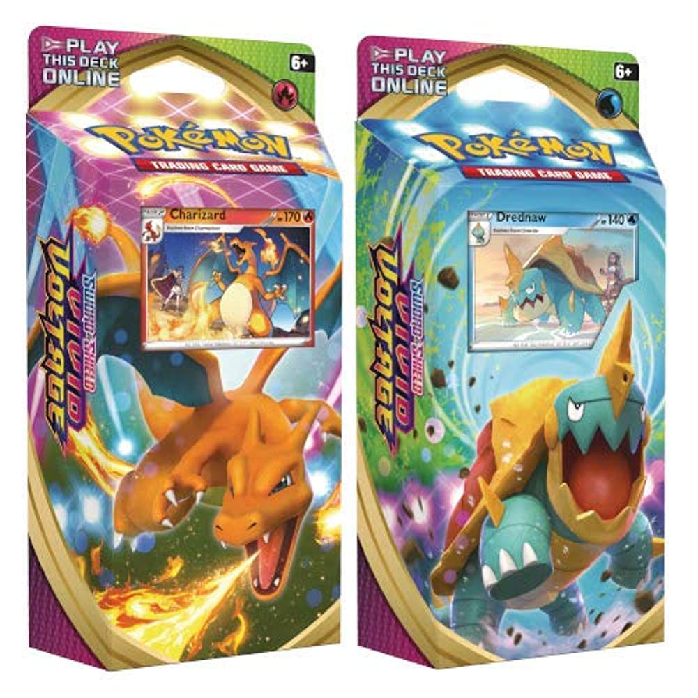 Pokemon 175-80757 Pokemon-Sword & Shield 4 Vivid Voltage-Theme Decks-Set of 2 Charizard & 1 x Drednaw