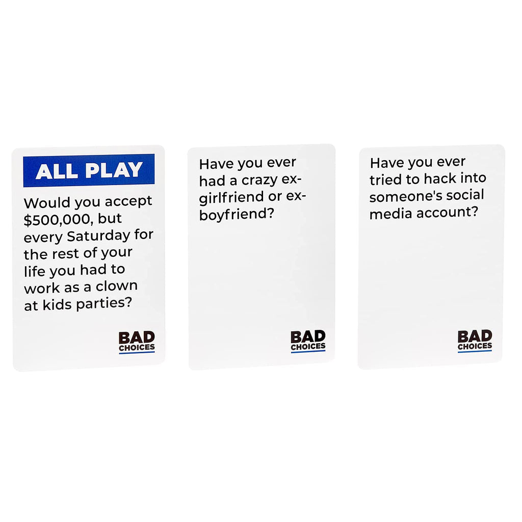 BAD CHOICES Party Game + After Dark Edition Set - Hilarious Adult Card Game for White Elephant Parties, Stocking Stuffers and Board Games Night with Your Friends - 7