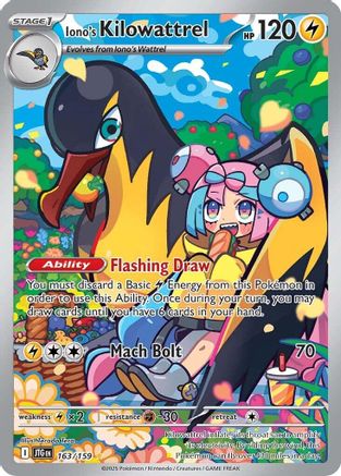 Iono's Kilowattrel - 163/159 163 - SV09 Journey Together Holofoil - Single Cards