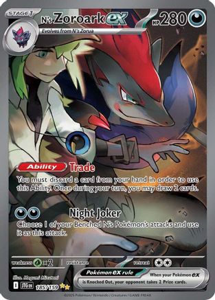 N's Zoroark ex - 185/159 185 - SV09 Journey Together Holofoil - Single Cards