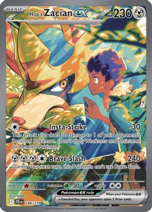 Hop's Zacian ex - 186/159 186 - SV09 Journey Together Holofoil - Single Cards