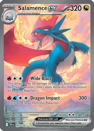 Salamence ex - 187/159 187 - SV09 Journey Together Holofoil - Single Cards