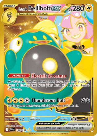 Iono's Bellibolt ex - 188/159 188 - SV09 Journey Together Holofoil - Single Cards