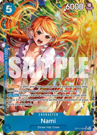Nami (054) (Alternate Art) (OP11-054) - A Fist of Divine Speed Foil - Single Cards