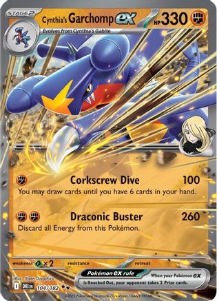 Cynthia's Garchomp ex - 104/182 104 - SV10 Destined Rivals Holofoil - Single Cards