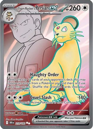 Team Rocket's Persian ex - 219/182 219 - SV10 Destined Rivals Holofoil - Single Cards