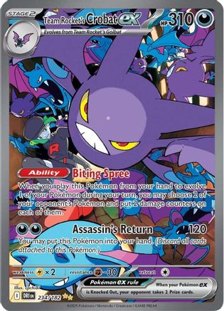 Team Rocket's Crobat ex - 234/182 234 - SV10 Destined Rivals Holofoil - Single Cards