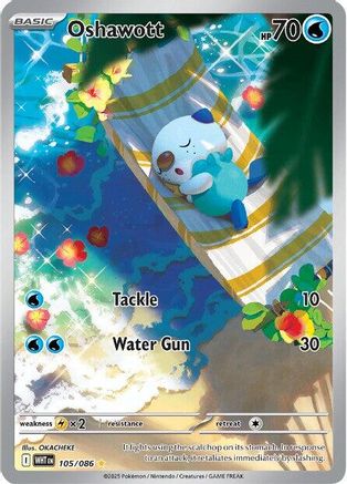 Oshawott - 105/086 105 - SV White Flare Holofoil - Single Cards