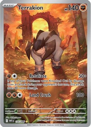 Terrakion - 135/086 135 - SV White Flare Holofoil - Single Cards