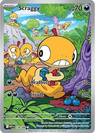 Scraggy - 138/086 138 - SV White Flare Holofoil - Single Cards