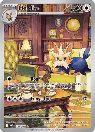 Herdier - 155/086 155 - SV White Flare Holofoil - Single Cards